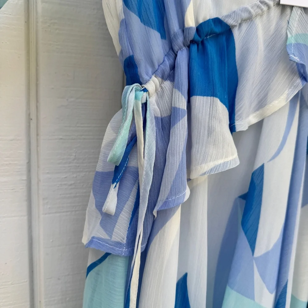 VICI Blue and White Patterned Dress - Picture 3 of 7